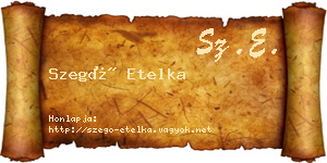 Szegő Etelka névjegykártya